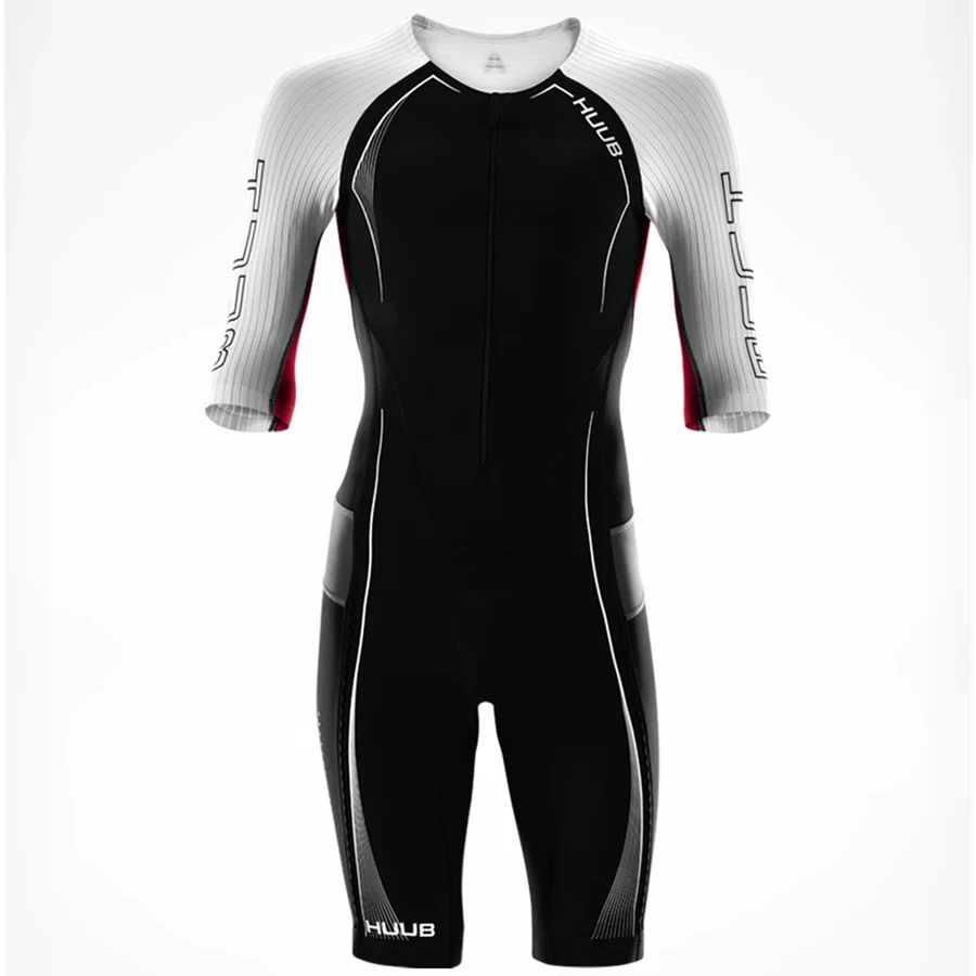 HUUB Cycling Jersey Jumpsuit Short Sleeve Bike Wear Men Mountain Race Bike Clothes Maillot Ciclismo One Piece Triathlon Skinsuit