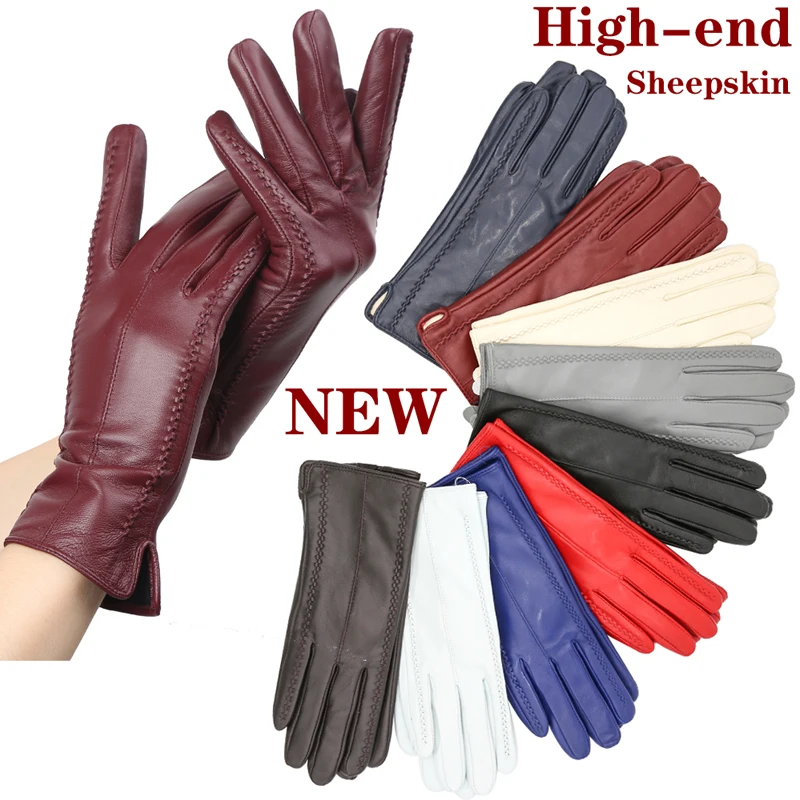 Fashion new women's gloves,sheepskin women's winter gloves,multiple colors women's leather gloves High grade gloves-2226C