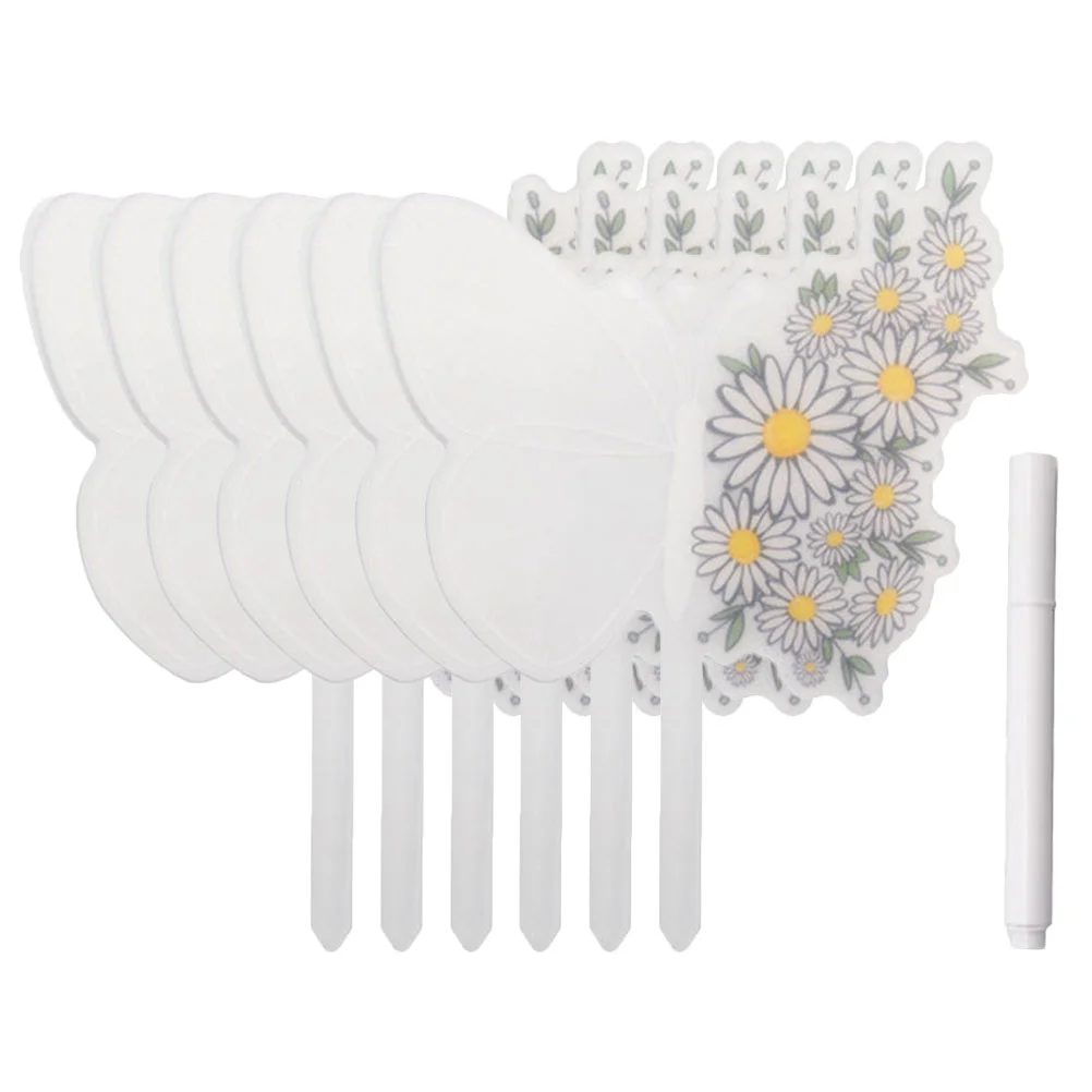 

Garden Labels Markers Tags Stake Label Acrylic Marker Potted Identifying Toppers Shape Cupcake Flowers Writable Type T Backyard