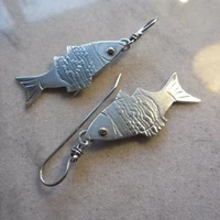 new creative fish silver color metal hook earrings for women tribal jewelry engraved carp party accessories dangle earring 2022