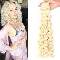 sallyhair synthetic crochet hair deep wave braiding 22inch crochet braids black color bulk hair afro curly hair extensions