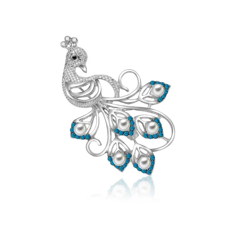 

Charming Brooch Blue for rhinestone Pearls Brooch Pin for Photo