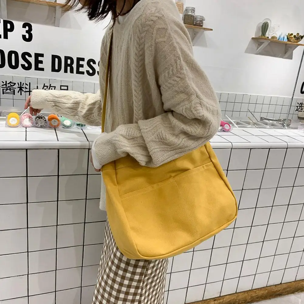 

Популярная японская Холщовая Сумка Ins в ленивом стиле, вместительная школьная сумка на одно плечо, классная женская сумка-мессенджер в стил...