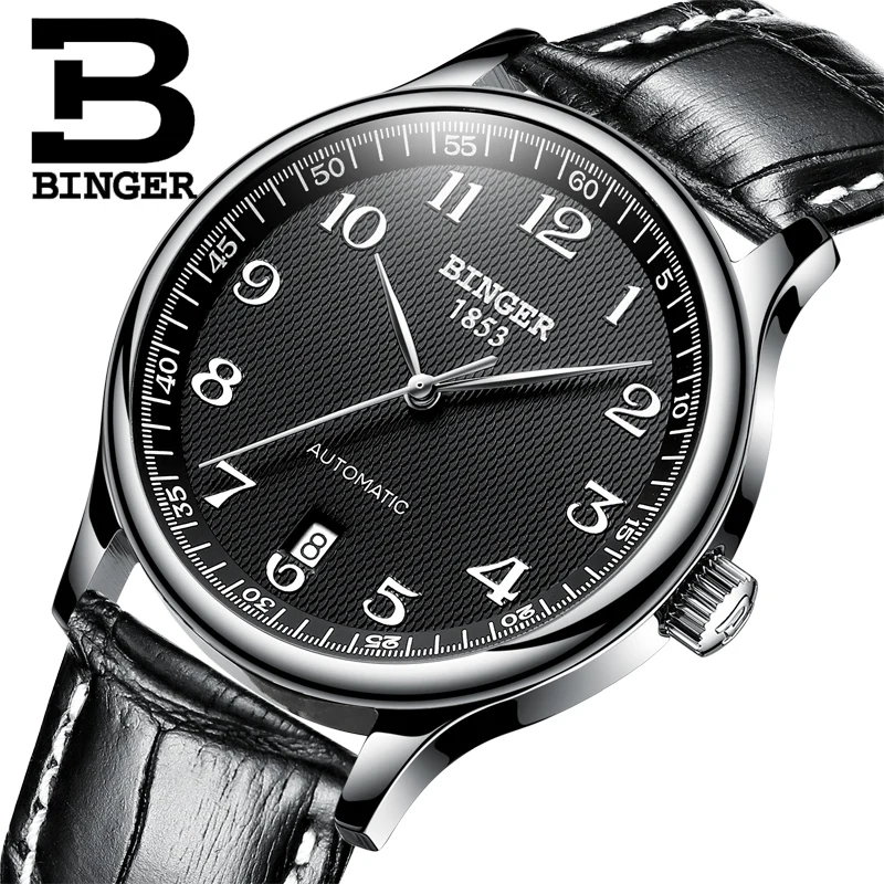 New Switzerland BINGER Brand Luxury Automatic Mechanical Men's Watches Sapphire Auto Date Military Waterproof Clock BG-0379-3