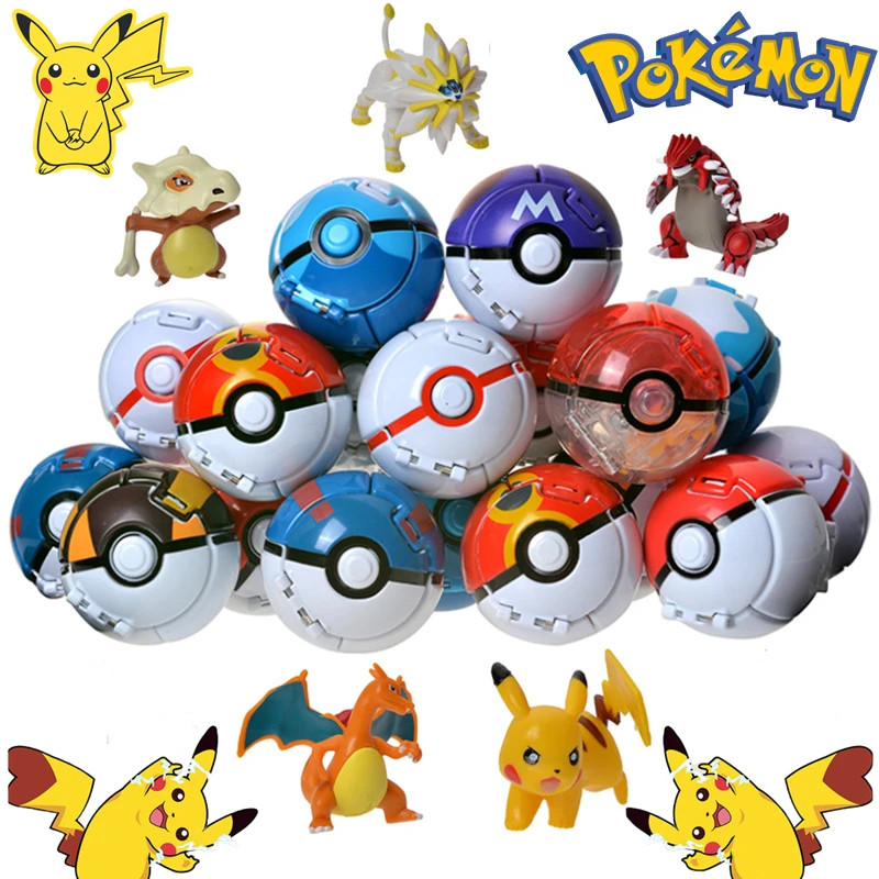 

Tomy 21 Styles Pokemon Pokeball Anime Figure Pikachu Squirtle Pocket Monster Variant Pokemon Elf Ball Toy Action Model Gift