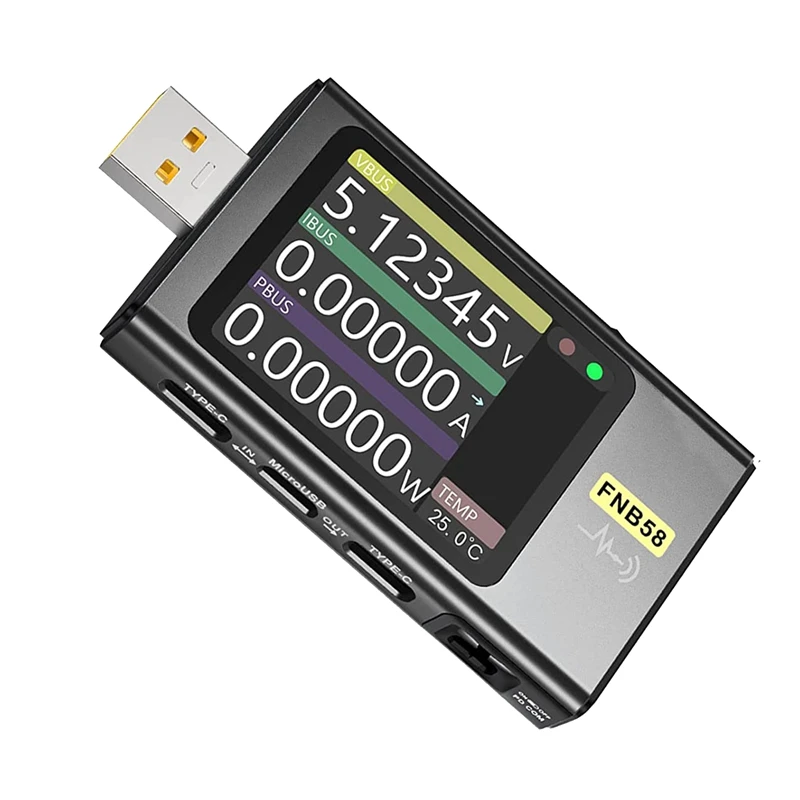

USB-тестер, цифровой вольтметр FNB58, USB Type-C, протокол быстрой зарядки