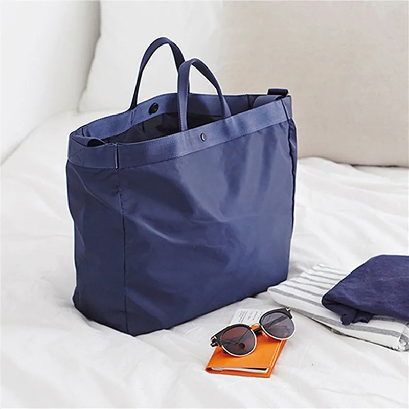 

New Large Capacity Tote Bag Nylon Casual Men Women Travel Bag High Quality Diagonal Fitness Handbag Solid Color Shoulder Bag