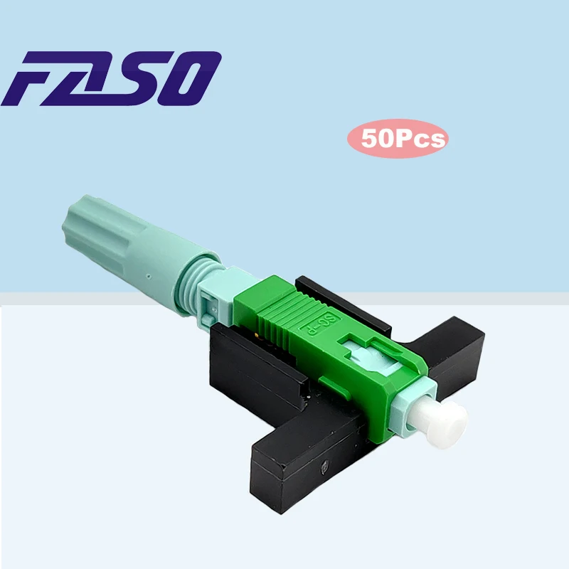 Najtaniej [Darmowa Wysyłka] FASO 50 Sztuk SC/APC SM światłowód Szybkie Złącze FTTH światłowodowe Wbudowane Szybkie Złącze