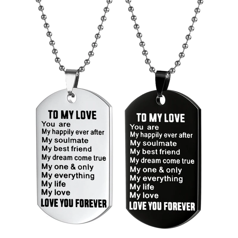 

2023 New Popular Stainless Steel Round Bead Chain Pendant Necklace Mother's Day Jewelry TO MY LOVE Halloween Gift