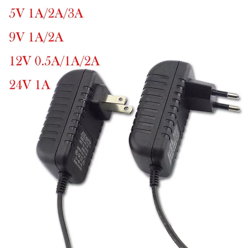 

2022New AC to DC Power Adapter Supply Charger adapter 5V 12V 9V 1A 2A 3A 0.5A US EU Plug 5.5mm x 2.5mm 100-240V For CCTV LED Str