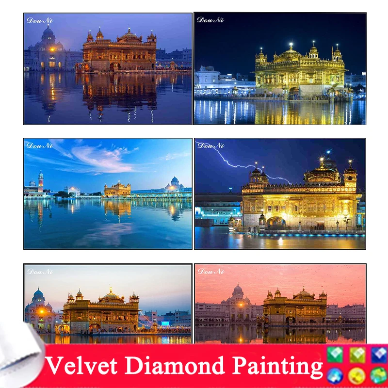 

Golden Temple Amritsar Diamond Painting Kit India Sikhism Landscape Cross Stitch Embroidery Picture Mosaic Room Decor Gift Mk466