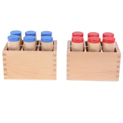 Деревянная игрушка Монтессори, звуковой цилиндрический ящик, игрушка для малышей, детского сада