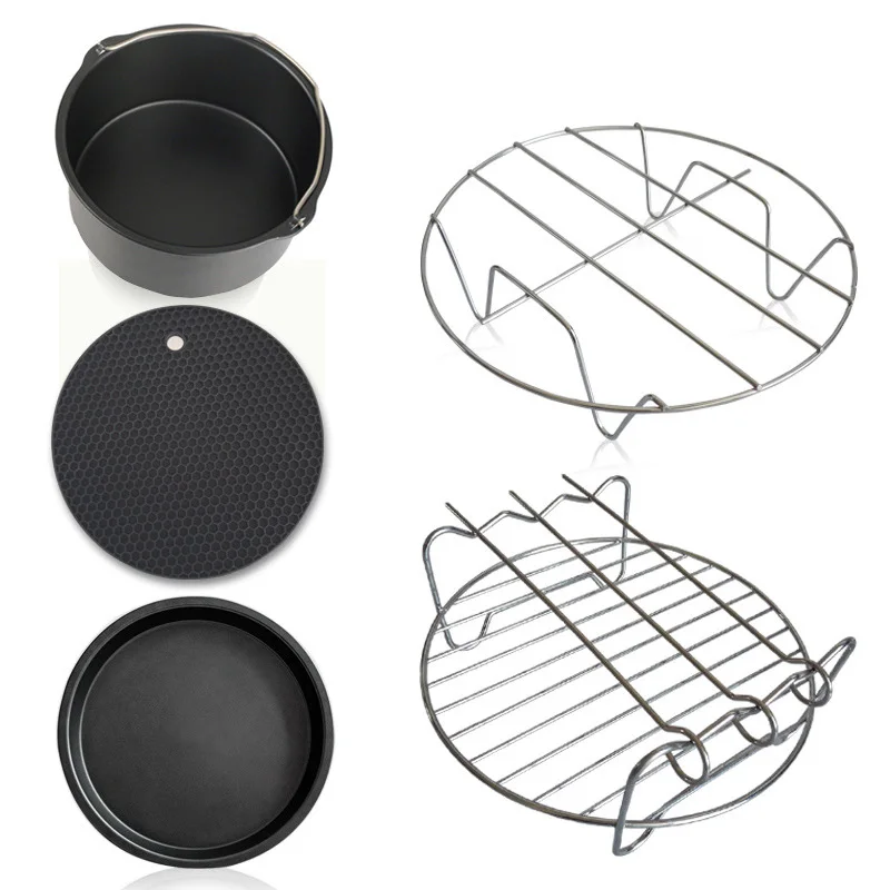 

Double Layer Rack Space-saving Easy To Clean Stainless Steel Durable Ergonomic Airfryers Enhancing Airfryer Experience Versatile