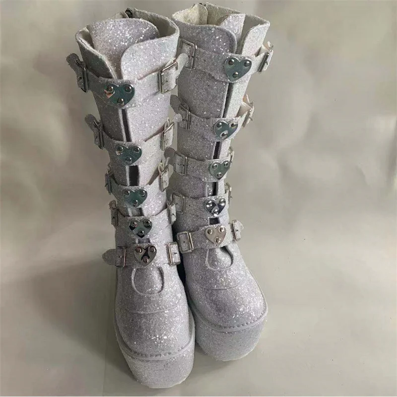 Women's Cosplay High Boots Winter Long Tube Leather Knight Boot Punk Gothic Classic Black High Heel Shoes Knee-High