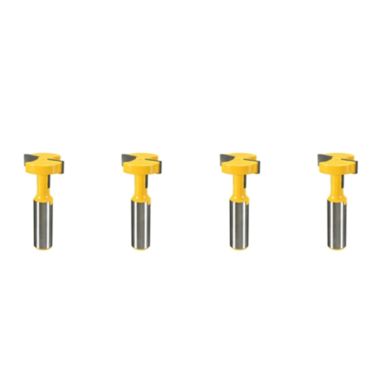 

4Pcs 1/2 Inch Shank Router Bit T-Slot & T-Track Slotting Tenon Cutter Tool