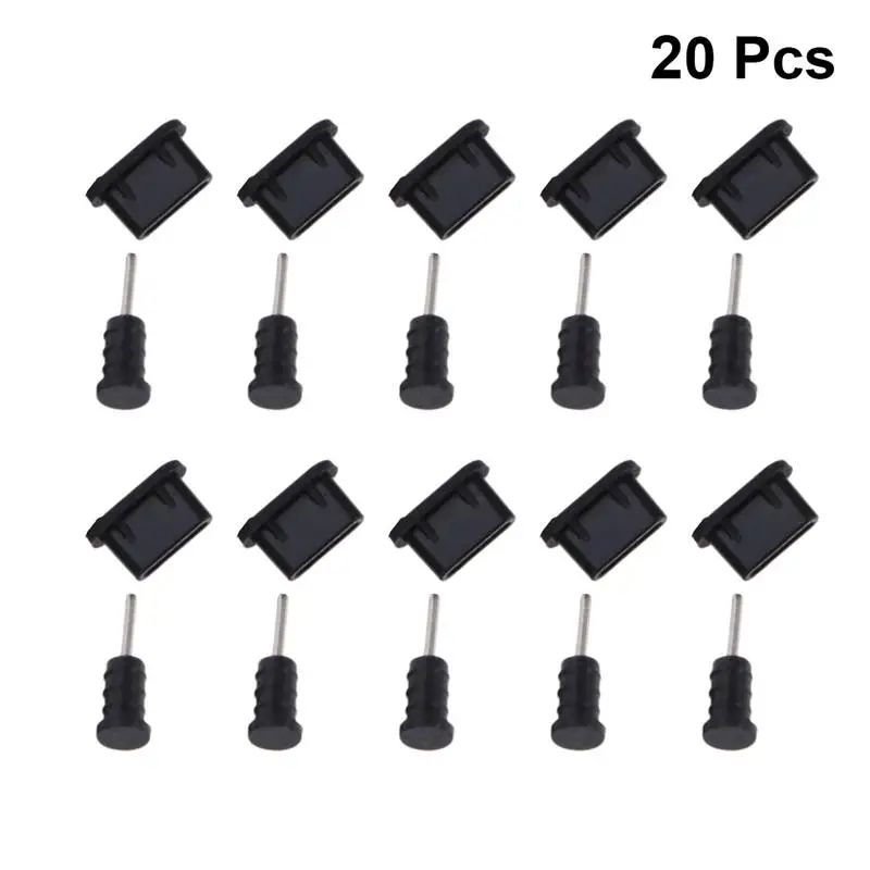 

10Pairs/20pcs USB Charging Port Type C Dust Plug Charging Port Silicone Cover for Samsung Huawei Xiaomi Smart Phone Accessories