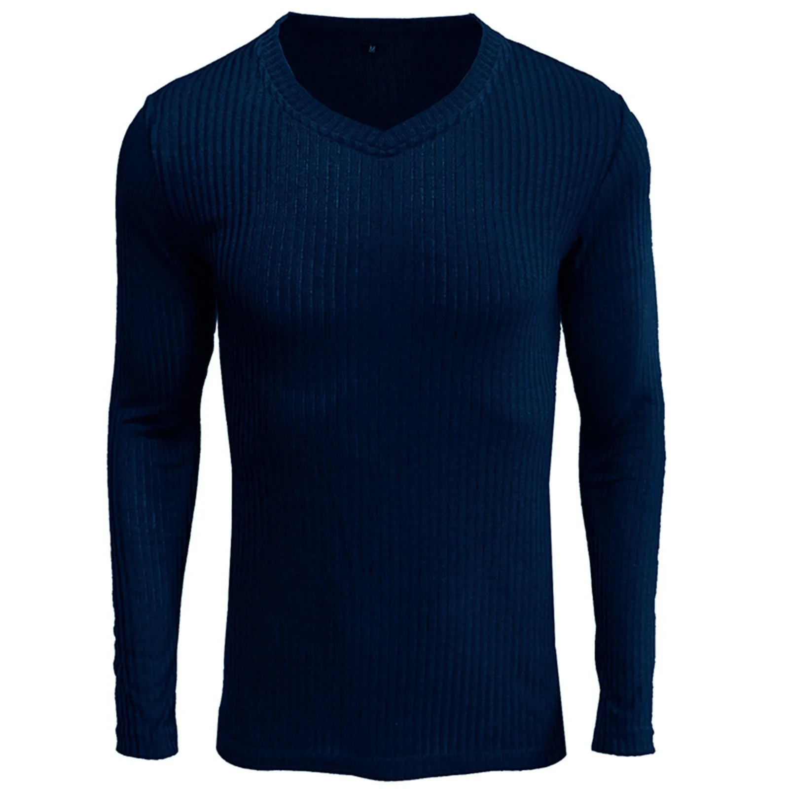 

2022 Brand New Men's T-Shirts Long Sleeve Slim Men T-Shirt Young Man Pure Color Tops Tees Shirt V-Neck For Male Boys Tshirt