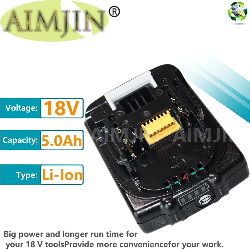 

For Makita 18V 5000mAh Lithium-Ion BL1860B BL1860 BL1850 Rechargeable Power Tool Battery