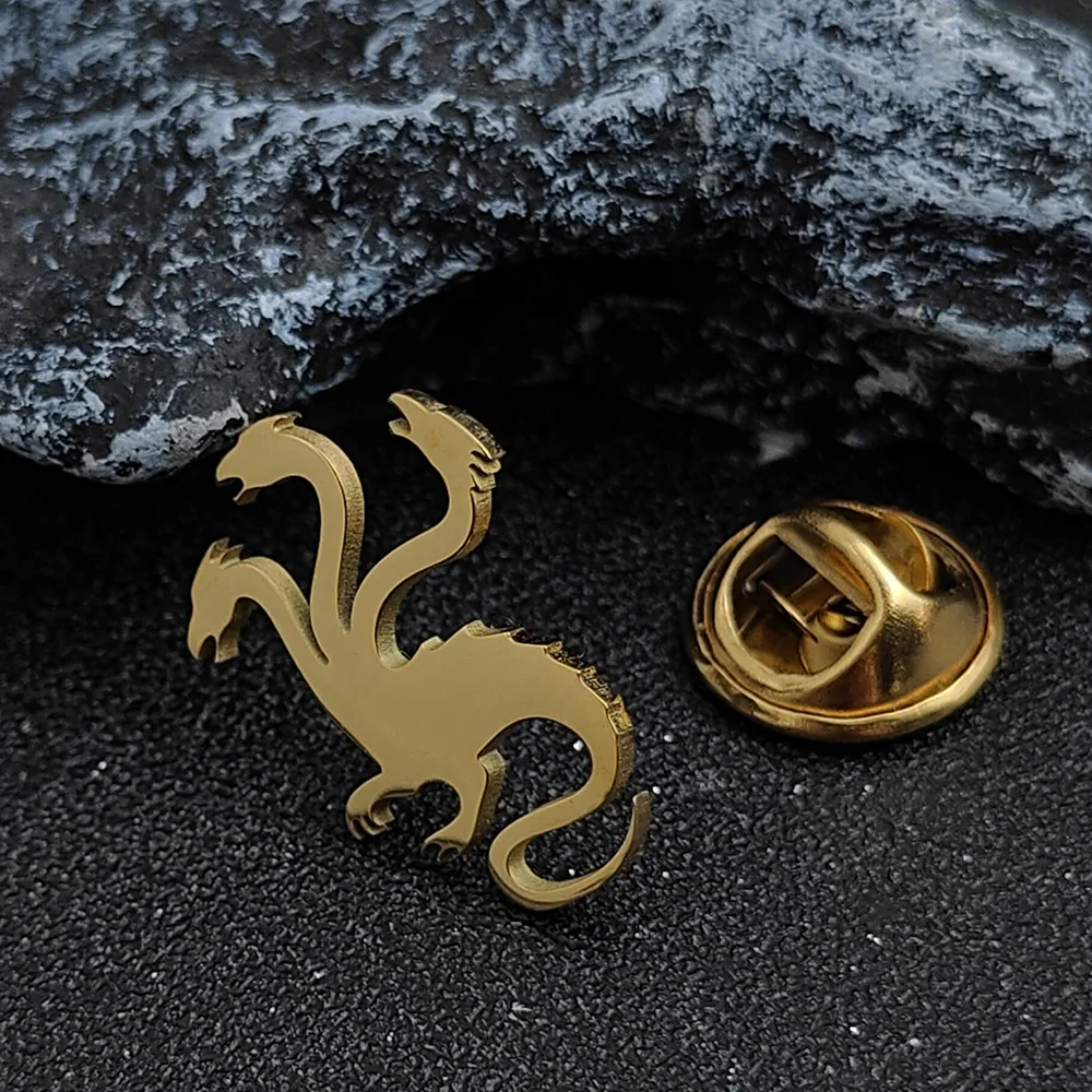 Брошь с тремя головами дракона круговое кольцо брошь драконом для матери модная