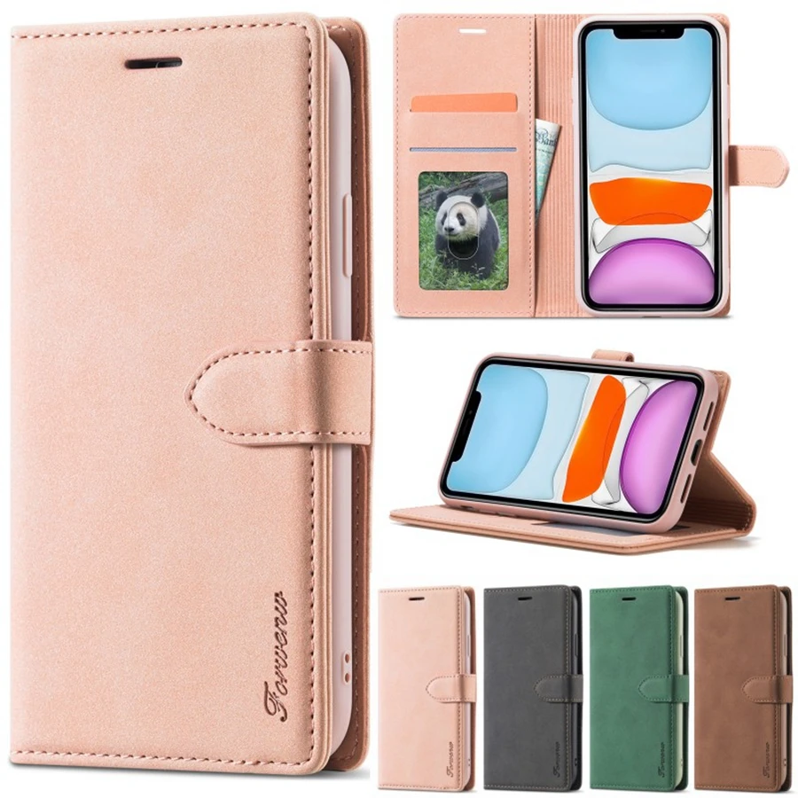 Роскошный противоударный кожаный чехол Wallte для iPhone 14 Pro Max 13 12 11 SE 2022 X XR XS 8 7 6 6S Plus -