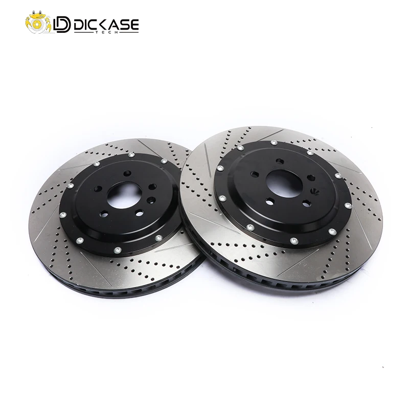 

KOKO Racing High Carbon Brake Rotor Size 330*10mm Drilled and Slotted Expanded Disc Only for Audi A3