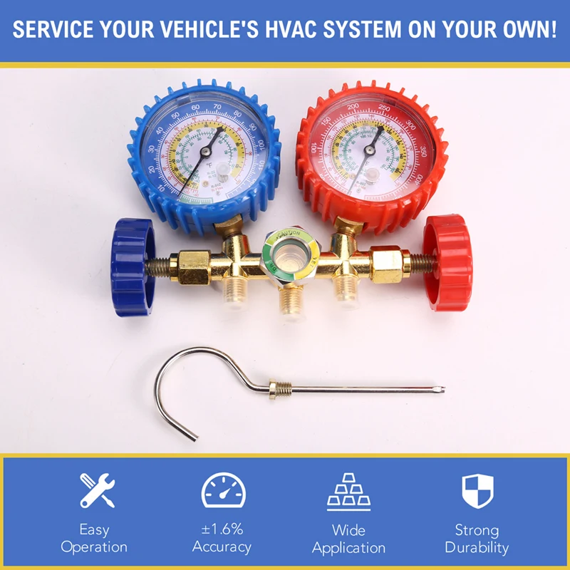 Манометр переменного тока R134a R12 R22 R502 3-ходовой Автомобильный датчик