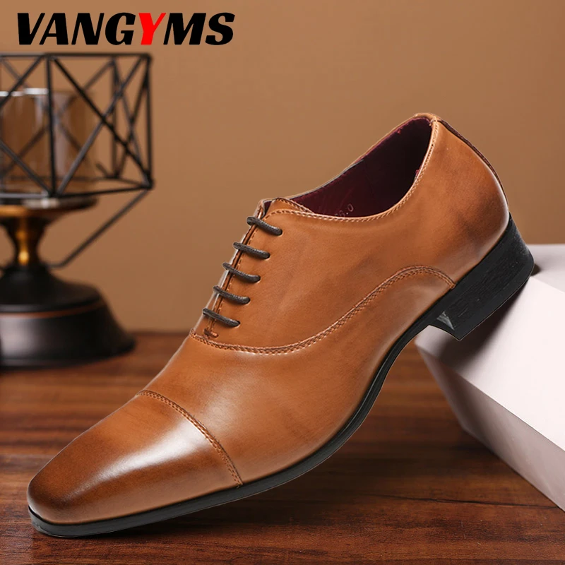 

Men's Leather Shoes Fashion Business Leather Shoes Rubber Sole Commercial Office Men's Leather Shoes Chaussures Casual En Cuir