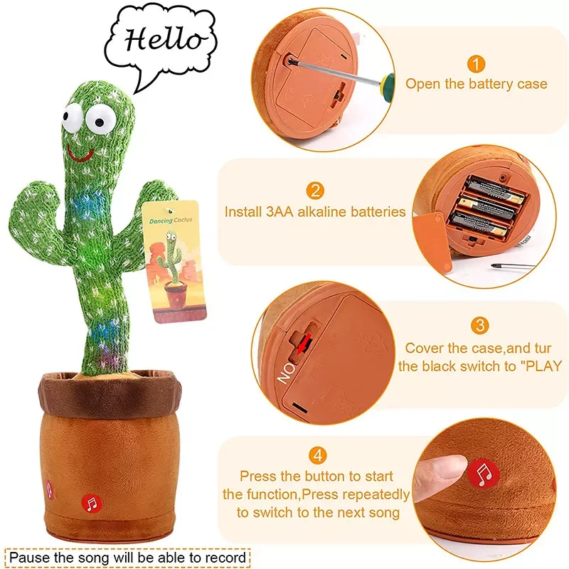 

Spanish Dancer Cactus English Dancing Cactus Toy Free Shipping Original Dancing Cactus Repeat Talking Arab Plant Baby Toy