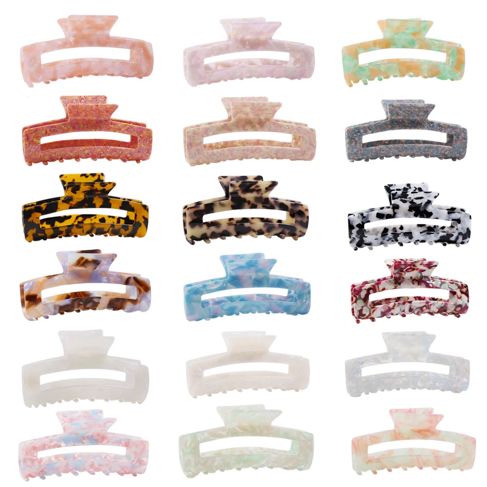 Крупный зажим для волос из ацетатного материала разные цвета длинная заколка