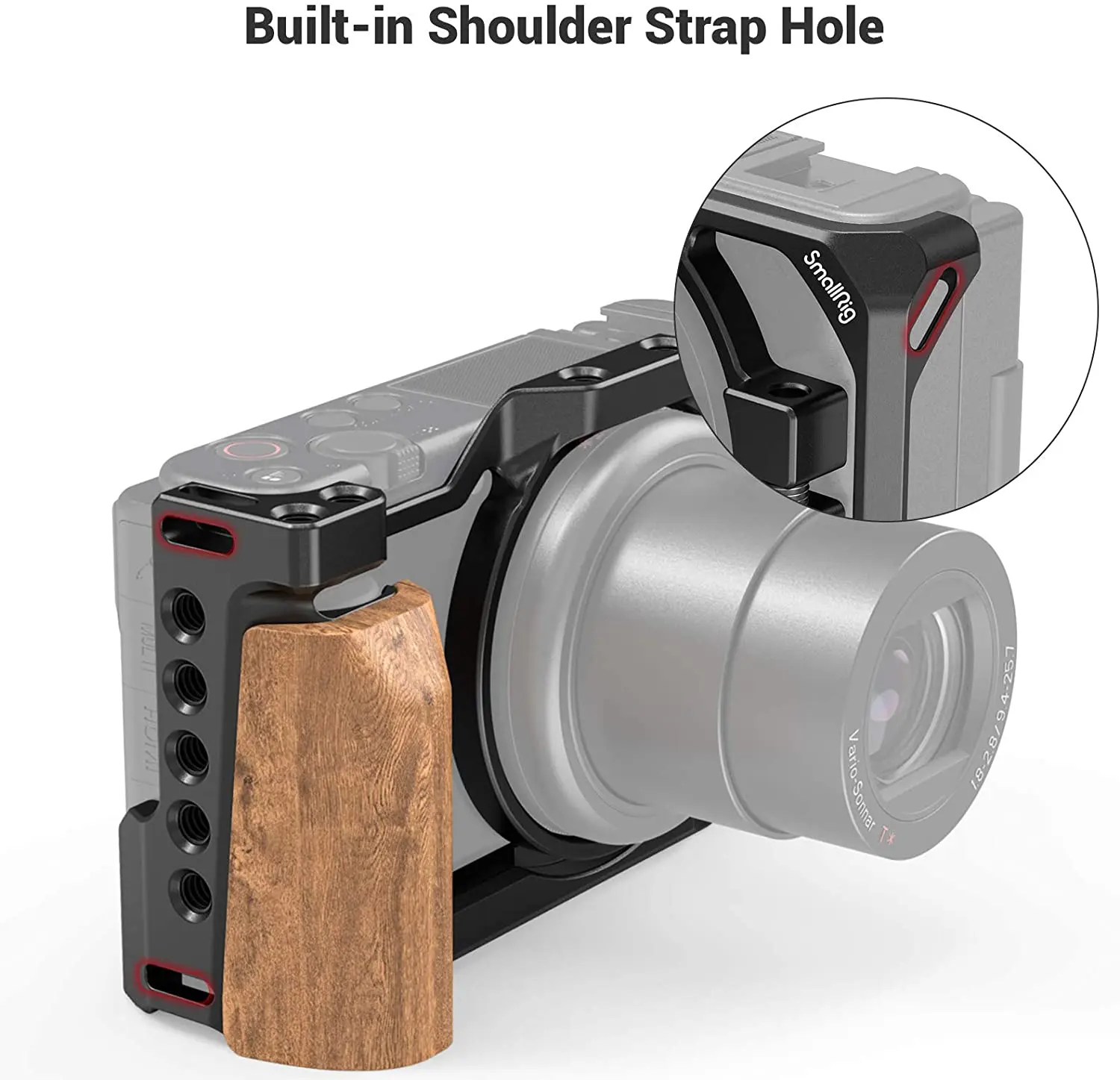 

Insock SmallRig Light Weight Sony ZV1 Camera Vlog Cage with Wooden Handgrip Vlogging 2937/2938