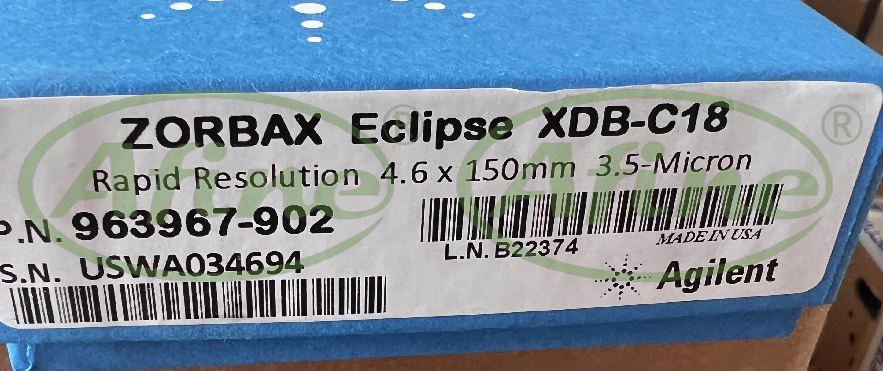 AFINE Agilent 963967 -902 Колонка ZORBAX RR Eclipse XDB-C18 4 6 x 150 мм 3 5 мкм