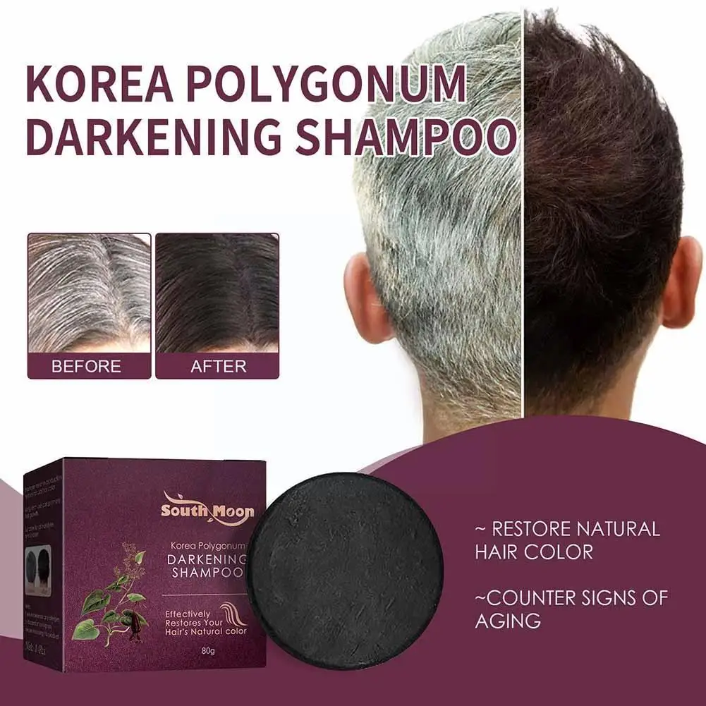 

Shampoo Soap Unisex Hair Darkening Non-Irritating Scalp Korean Hair Solid Bar Shampoo Massage Moisturizing Bath H3A3
