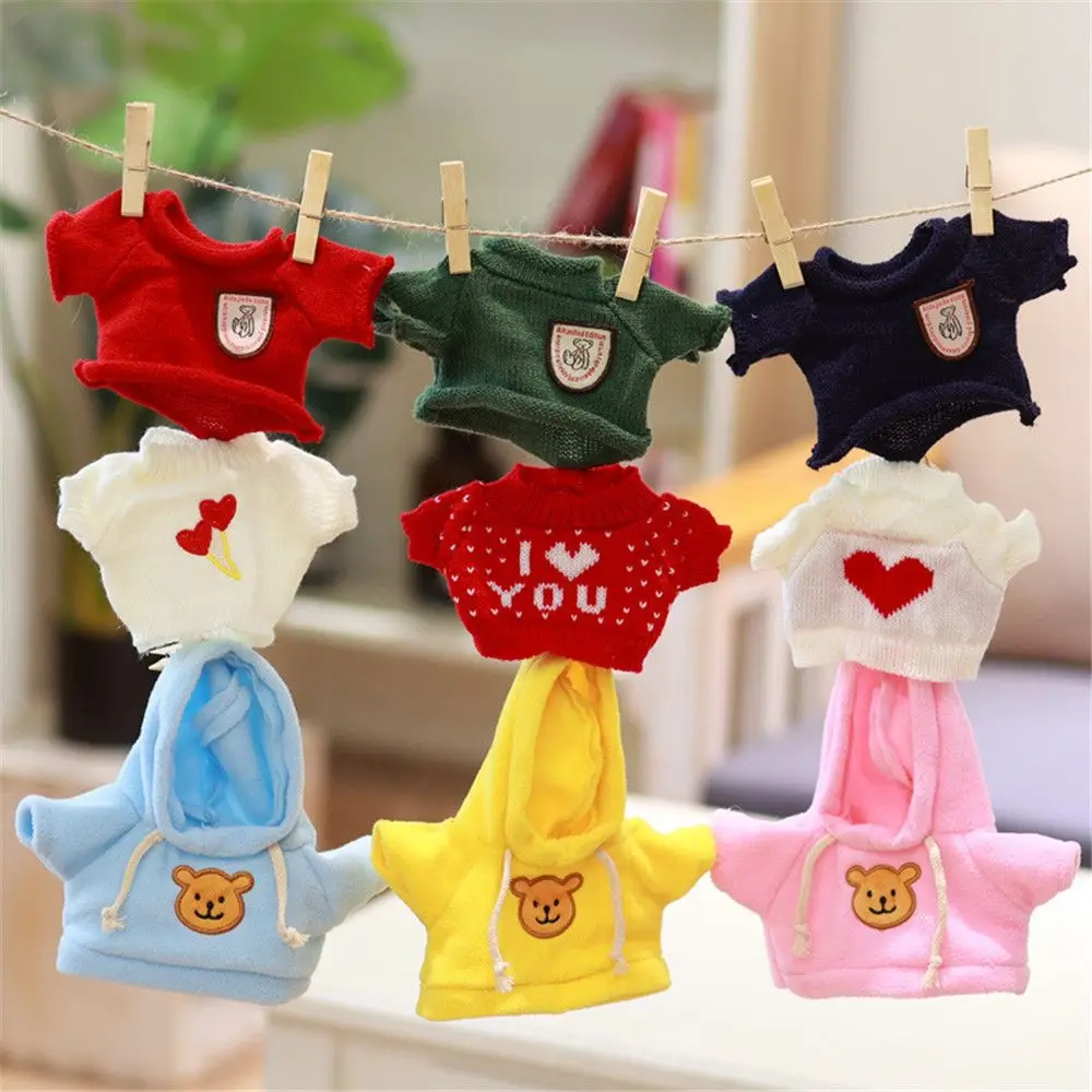 

Mini Cute Hoodie Overalls Yellow Duck Animal Dolls Kids Toys Plush Toy Clothes Dolls Accessories Sweater