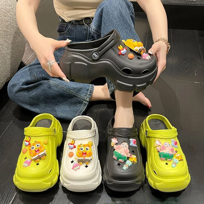 Сандалии с открытым носком и нескользящей подошвой толстая подошва Губка Боб