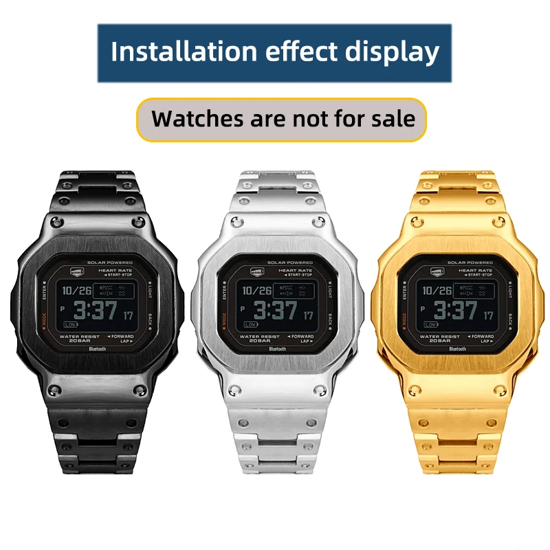 Корпус и ремешок 3516 DW-H5600, браслет из нержавеющей стали для G-SHOCK Casio G-Space, модифицированный металлический браслет, золотые, серебряные, черные ленты (art.: 3920cce97f26b) - 3920cce97f26b