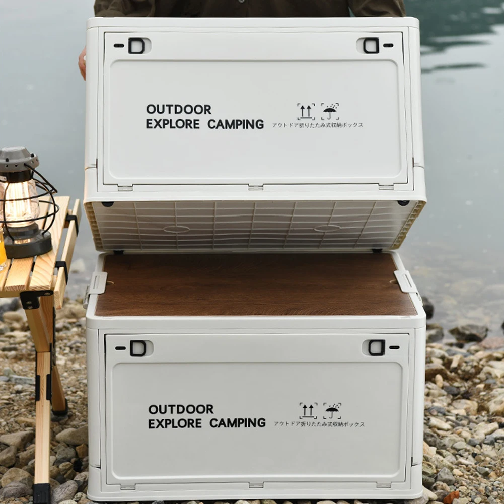 

Складной ящик для хранения с деревянной крышкой, 30 л