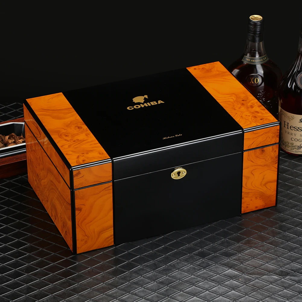 Хьюмидор для сигар COHIBA Box Глянцевая фотография искусственная кожа подходит 80-100 |