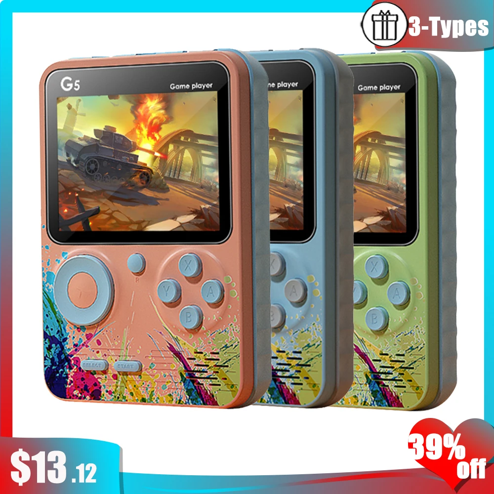

G5 Protable Video Game Consoles Mini Pocket Handheld Gaming Console Built-In 500+ Games with Tetris 3.0 Inch for Children Gifts