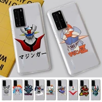 mazinger z phone case for samsung a51 a52 a71 a12 for redmi 7 9 9a for huawei honor8x 10i clear case