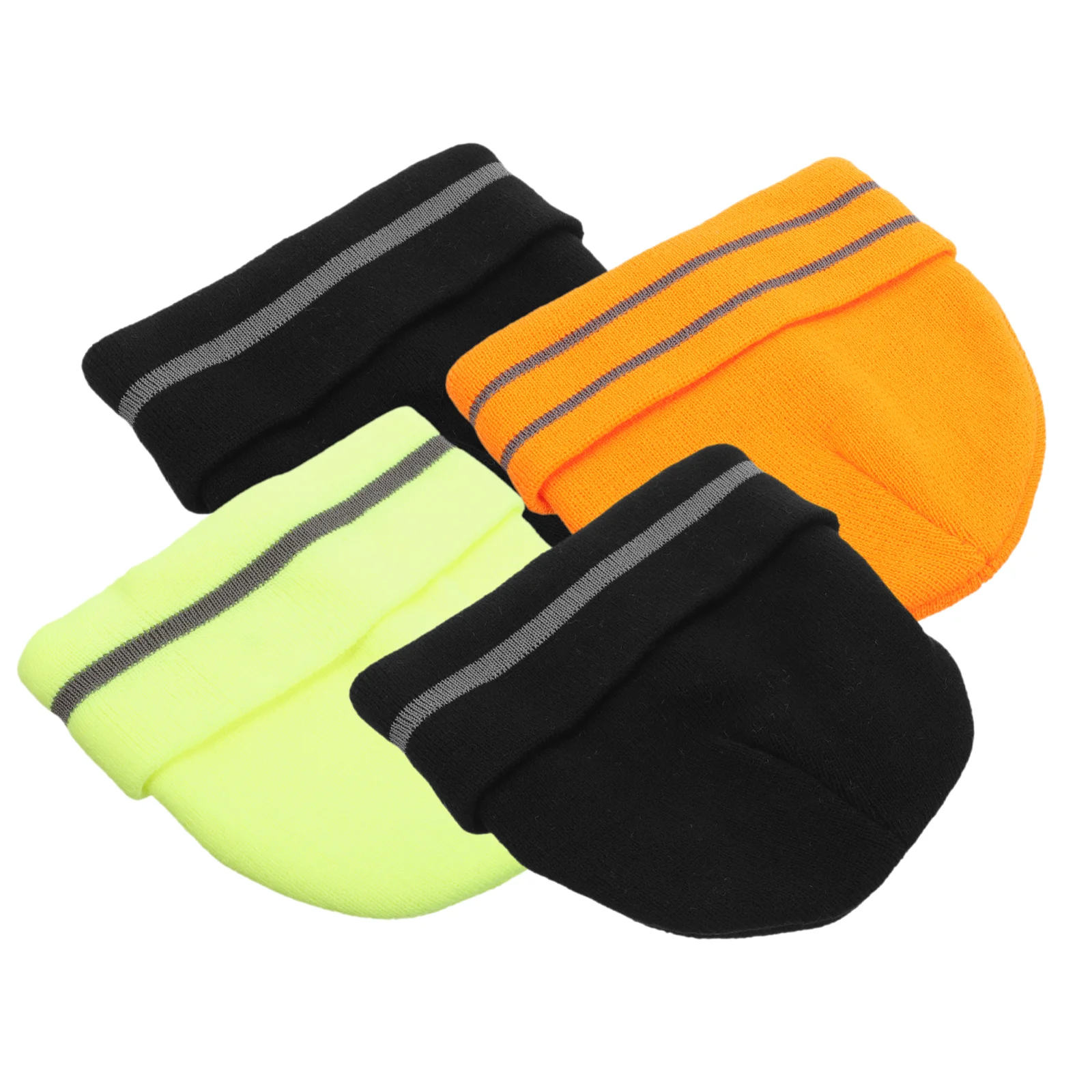 

4 шт. милые зимние шапки Kawii унисекс мужские светоотражающие полосы элегантные акриловые вязаные для взрослых