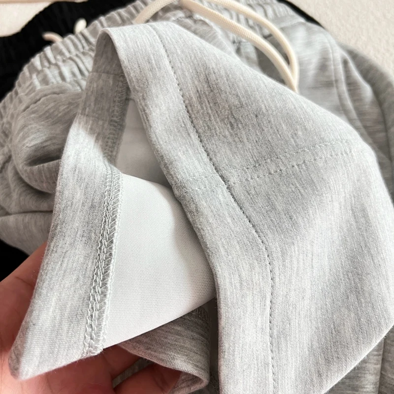 Women's Y2K Clothes Cotton Shorts Summer High Waist Leisure Drawstring Straight Wide Leg Sweatpants Fashion Korean Style 2023