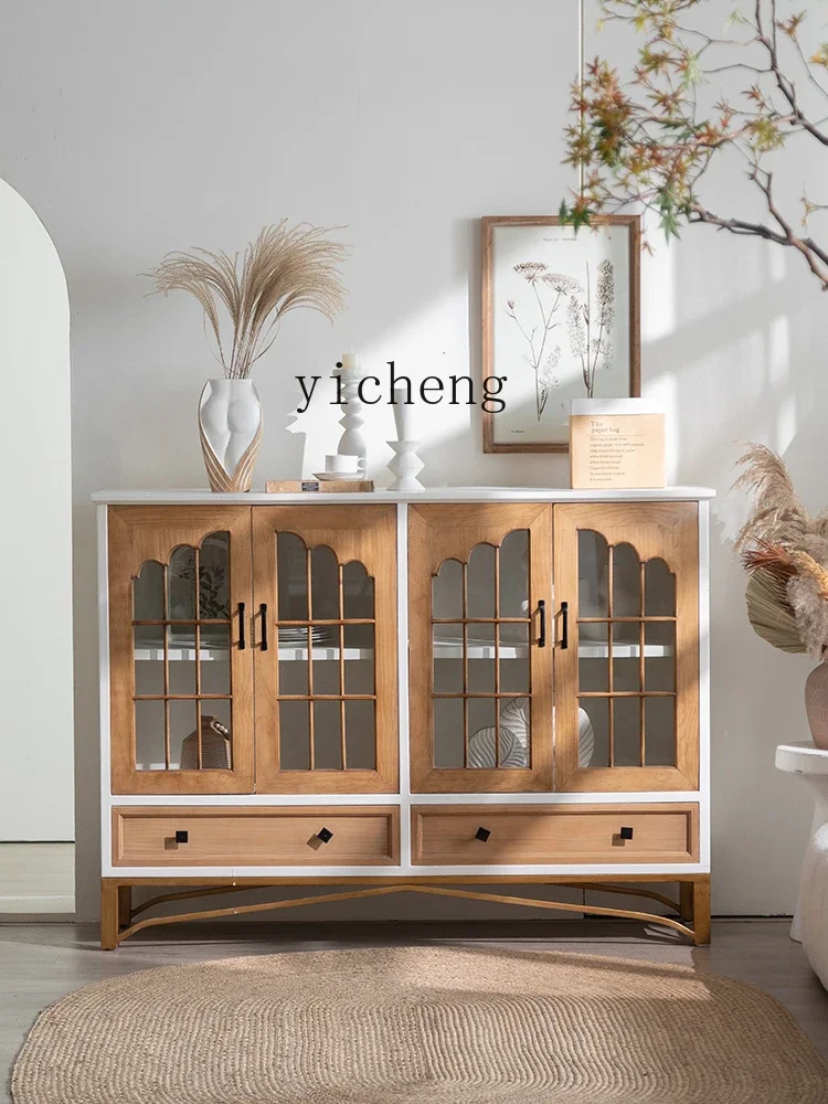 Шкаф винный из массива дерева шкаф со стеклянной дверью в стиле ретро XL