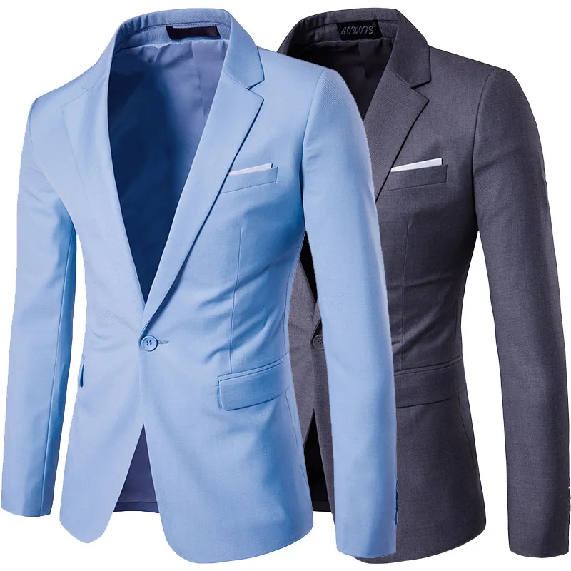 

Plus Size 6XL Mens Business Slim Fit Blazers Jacket Formal Office Casual Social Blazer High Quality Grooms Wedding Dress Tuxedo