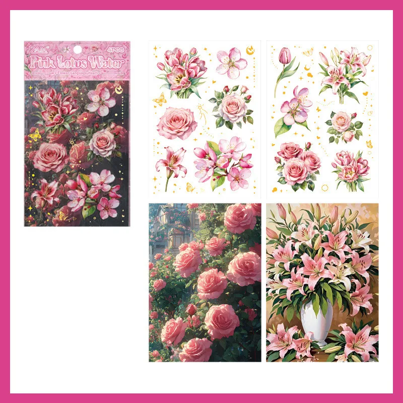 

Journamm наклейки цветы 4 листы