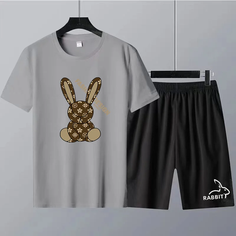 2023 Rabbit Graphic Tees Luxury Brand T Shirts Sets Womens Mens Fashion Shorts Set Unisex Streetwear Summer Limited Tracksuits