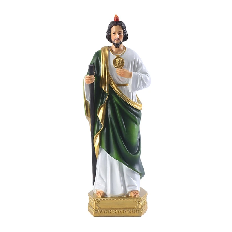 

Saint Jude Statue Catholic Christian Hand Painted Holy Religious Figurine for Home Bedroom Church Decoration Gift