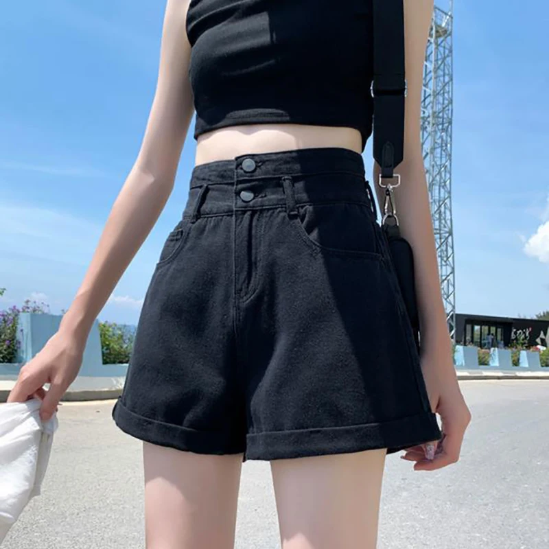 2022 New Summer High Waist Denim Shorts Korean Version Fashion Girl Thin Section Thin Shorts Casual Tight Elastic Sexy Hot