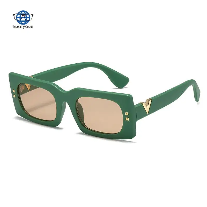 

Teenyoun 2022 New Shades French Retro Sunglasses Men's And Women's Sunscreen Rice Nail Small Frame Sun Glasses