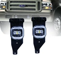 2PCS Led Fog Lights Driving Lamps With White Running Light Amber Turning Light For 2005-2007 Ford F250 F350 F450