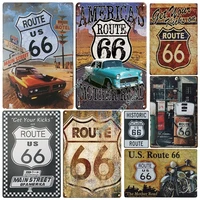 vintage retro metal sheet route 66 road culture decor wall decor garage gas station club tin metal sign poster best gift family